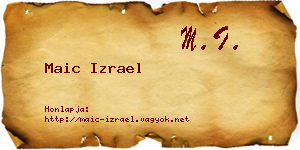 Maic Izrael névjegykártya
